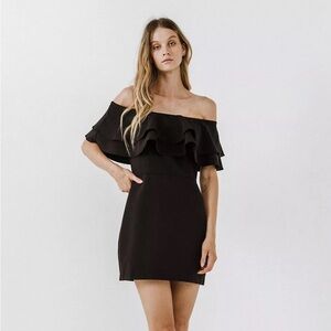 Endless Rose Ruffled off the shoulder mini dress